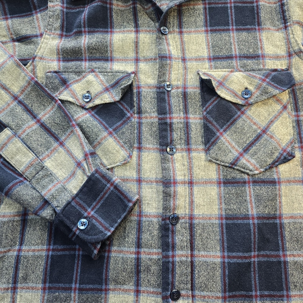 Woolrich Vintage 70s Plaid Wool Shirt Jacket Made in USA Men's Medium 85/15 - Picture 3 of 11